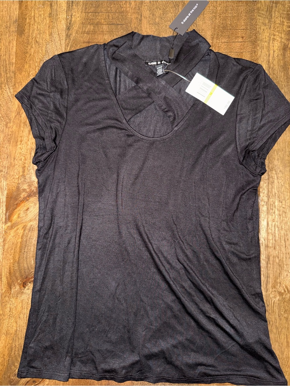 Cable & Gauge Black Short Sleeve Top